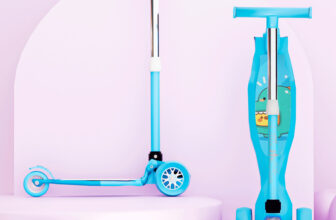 Little Olive Tikes Adjustable Scooter with Wide Brakes for Kids, Lightweight, Foldable(Blue)