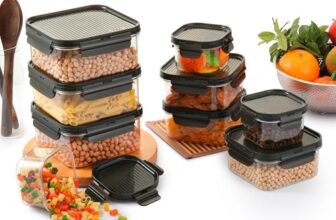 Cello Modulock Storage Container Set Of 9, (260Ml, 600Ml, 1000Ml X 3 Each), Transparent | Food Grade Stackable Air Tight Plastic Kitchen Fridge Container Box Sets For Grains, Pulses, Spice & Cookies
