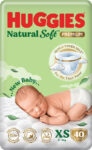 Huggies Natural Soft Premium Baby, Cloud Softness All Over, New Born – Xs(40 Pieces)