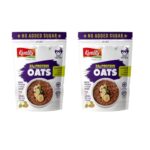 Kwality 25g High Protein Oats 400g Each (Pack Of 2) | Multigrain Rolled Oats with Whey & Soy Protein | No Refined Sugar | With Almonds, Raisins, Pumpkin & Chia Seeds | High Fiber | Gluten Free | Quick Breakfast for Weight Loss & Fitness