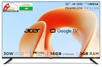 Acer 126 Cm (50 Inches) G Plus Series 4K Ultra Hd Led Smart Google Tv Ar50Udggr2851Ad