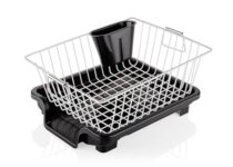 Voltonix Dish Rack Utensils Basket Drainer & Dish Drainer Basket Forkitchen/Utensil Stand Forkitchen/Dish Drying Rack With Drainer/Bartan Stand/Dish Rack For Kitchen (Crome)