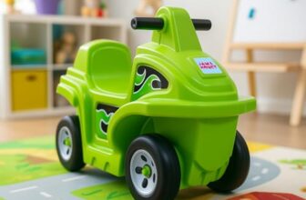 Amazon Brand – Jam & Honey Coaster Car For Kids | Push On Ride On Car | Footrest | Backrest | Easy Grip | Four Wheel Ride | Anti Skid Bottom | Safe & Fun Activity Toy | Medium | 1 Year+ | Green