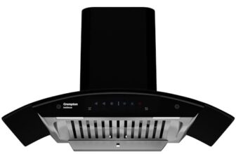 Crompton Intelli Sense 90Cm 1439M3/Hr Curved Chimney| Filterless Intelligent Autoclean For Kitchen| Smart On| Built In Oil Collector| Touch+ Motion Sensor Control| 5 Yrs Motor & 1 Yr Overall Warranty