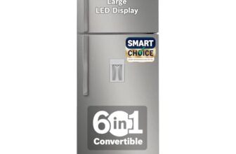 Bosch Max Convert 368L, 3-Star, Inverter Frost Free Double Door Refrigerator With Water Dispenser (Ctc39S03Di, 6-In-1 Convertible, Vitafresh Technology, 2 Cooling System, Shiny Silver)