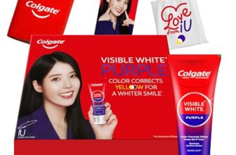 Colgate Visible White Purple X Iu Limited Edition Kit – Colgate Purple Toothpaste For Teeth Whitening, Enamel-Safe For Daily Use (2 Toothpastes (100G + 20G), Iu Signed Gratitude Journal & Tote Bag)