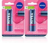 NIVEA Lip Caring Beauty Pink Lip Balm, Lip & Cheek Tint with SPF 30 (Pack of 2, 9.6 g) Pink(Pack of: 2, 9.6 g)
