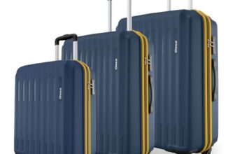 Safari Genius Alley Set Of 3 (Cabin + Medium + Large) Trolley Bags Hard Case Polypropylene, 4 Wheels, 360 Degree Wheeling Luggage, Suitcase For Travel, Navy