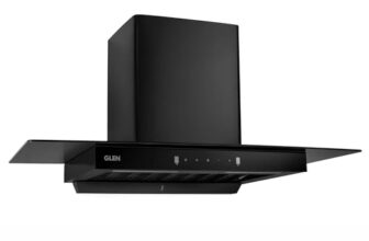 Glen 90 Cm 1200 M³/Hr Filterless Thermal Autoclean Kitchen Chimney, T-Shaped |(Hood Selana 90,Touch & Gesture Control,Black)