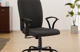 Green Soul Seoul X Office Chair, Mid Back Fabric Ergonomic Home Office Desk Chair With Comfortable & Spacious Seat, Rocking-Tilt Mechanism & Heavy Duty Metal Base (Black)