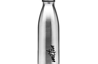 Milton Shine 800 Stainless Steel Water Bottle 680 Ml, Single Walled, Isi Certified I Leak Proof Lid, Rust Proof I For School, Office, Gym I Silver