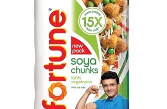 Fortune Soya Chunks, 15X More Protein Than Milk, 1Kg (Item Weight May Vary)