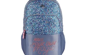 Gear Glitter 35L Large Water Resistant School Bag/Casual 4 Compartment Backpack/Daypack/Travel Standard 4 Compartment Backpack/Kids Bag/College Bag For Girls/Women (Blue)