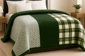Bsb Home Supersoft Printed Mink Blanket For Heavy Winter – 600 Gsm Ultra Soft Luxurious Embossed Double Bed Blanket, Warm & Fluffy Cozy For Extreme Cold Weather (Green & White, 230 X 220 Cm, 3.5 Kg)
