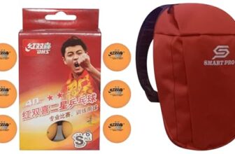 Dhs Tt Ball S-S1840By 2 Star Y Supermarket (6 Pcs Box) 60 Pcs With Smart Pro Tt Special Cover Speed Mehroon