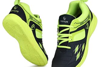 Pro Kvh Men’S Non-Marking Power Cushion Training Shoes Athletic Shoes Anti-Slip Cushioning Synthetic Badminton, Table Tennis, Volleyball, Court Shoes (8 (Uk/Ind))