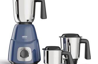 Milton Ascent Mixer Grinder, Isi Certified, Grindstone Blade Technology, 3 Jar, 800 W (22000 Rpm), 5 Yr Motor Warranty, 2 Yr Product Warranty I Blue