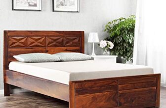 Hometown Barcelona Sheesham Wood(Rosewood) Queen Bed In Honey Colour