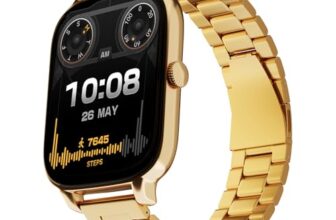 Vibez Majestic Luxury Smartwatch For Women & Men – Stainless Steel Strap, 1.83″Display, High Resolution, 60 Sports Modes,100+ Watch Faces, Long Battery & Bluetooth Calling Smart Watch For Women & Men