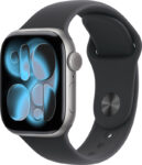 Apple Watch Series 11 Gps 42Mm Space Grey Aluminium Case Black Sport Band – M/L(Black Strap, Medium/Large)