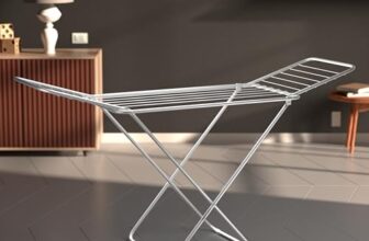 Amazonbasics Mild Steel Cloth Drying Stand – 3 Way Folding, 42 Feet Drying Length, 20 Drying Rails, Lightweight (Silver)