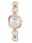 French Connection Square Dial Stone On Strap Analog Watch For Women -Fcn0106Srgm