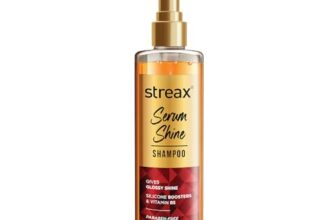 Streax Serum Shine Shampoo, 240Ml |For Frizzy And Dry Hair |For Women & Men, Paraben-Free With Silicon Boosters & Vit B5 | For Smooth & Shiny Hair