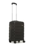 Teakwood Unisex Trolley Bag, Hard Cabin Trolley Small, 55 Cm Trolley Bag For Travel, Lock System 360 Degree 8 Rotating Wheel (S, Black)