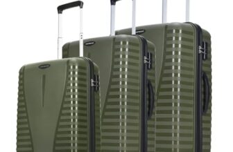 Aristocrat 3 Pc Airpro Set Cabin 55Cm(Small) Check-In 66Cm(Medium) Check-In 75Cm(Large) 8 Wheels Spinner Trolley Bags, Hard Case Luggage, Lightweight Bag & Combination Lock|3 Years Warranty (Green)