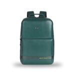 Gear Elevate Faux Leather 20L Water Resistant Anti-Theft 4 Compartment Backpack/Laptop Bag/Office Bag With Raincover For Men/Women (Green)