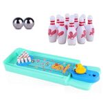 Crackles Table Top Desktop Duck Mini Bowling Board Play Set For Kids & Adults, Fun Indoor Finger Bowling Game For Boys & Girls (Pack Of 1, Multicolor)