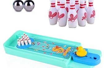 Crackles Table Top Desktop Duck Mini Bowling Board Play Set For Kids & Adults, Fun Indoor Finger Bowling Game For Boys & Girls (Pack Of 1, Multicolor)