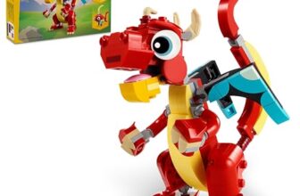 Lego 31145 Creator 3In1 Red Dragon Toy To Fish Figure To Phoenix Model, Animal Set For Kids, Gift Idea For Boys And Girls Aged 6 And Up