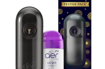 Godrej Aer Matic Kit (Machine + 1 Refill) – Automatic Room Fresheners With Flexi Control Spray | Violet Valley Bloom | 2200 Sprays Guaranteed | Lasts Up To 60 Days (210Ml)