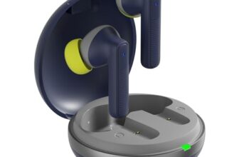 Amazon Basics Tws In-Ear Earbuds (Ab-T17) With Fast Charging Up To 70 Hours Of Playtime | Dual 13Mm Driver | Ipx4 Water-Resistance | Bluetooth 5.3 | Charging Case With Mic | Touch Control (Blue)