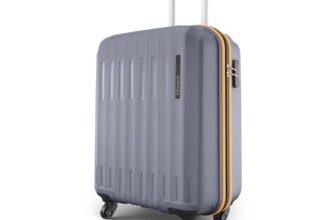 Safari Genius Alley 55Cm Cabin Trolley Bag Hard Case Polypropylene, 4 Spinner Wheels, 360 Degree Wheeling Carry On Luggage, Travel Bag, Suitcase, Trolley Bags, Flintstone