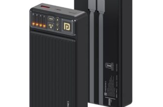 Portronics Luxcell Bind 20K 20000Mah Powerbank With 22.5W Fast Charging, In-Built Type C Pd(Input & Output) /8 Pin Cable, Led Indicator, Usb-A Mach Output, Compatible With Smartphones,Tablets(Black)