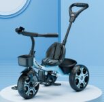 Kidsmate Junior Tricycle For Kids With Parental Control | Cycle For Kids 1-4 Years | Baby Cycle | Bicycle With Storage Basket, Cushion Seat And Seat Belt Carrying Capacity 30 Kgs (Blue)