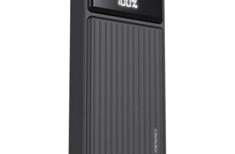 Portronics Luxcell B 20K Advanced 20000 Mah Power Bank With 22.5W Max Output, Led Battery Display, 22.5W Mach Usb-A , 20W Type C Pd Output, Type C Input, Wake Up Button, Black