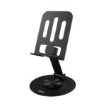 Geonix Trek M3 360° Rotatable & Foldable Mobile Phone Stand – Metallic, Adjustable Height & Angle, Universal Holder For Smartphones & Tablets (Black)