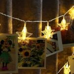 Newness 14 Star-Shaped Led Clip Lights For Bedroom Decor, Indoor Celebrations, Diwali, Birthday Parties, Weddings, And Christmas – 3M Fairy String With Photo Clips And Led (Warm White)