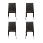 Cello Rattan Kraft Garden Chair, Set Of 4 (Pearl Brown) | Strong And Durable | Easy To Clean | Chair For Living Room, Bed Room, Kitchen, Office Room, Outdoor | 3 Years Warranty