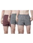 Dollar Pack Of 3 Cotton Checkered Men Boxer