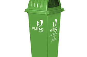 Cello Kleeno Plastic Garbage Dustbin Bucket With Lid | Strong Lid With With A Smooth Curved | Virgin (Hdpe) Plastic & Resistant To Uv | 110 Liters, Green