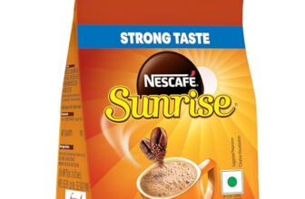 Sunrise Instant Coffee Powder|Strong Taste For The Perfect Start To Your Day|Coffee Chicory-Mix|190G /200G, Stabilo Pack, Bag