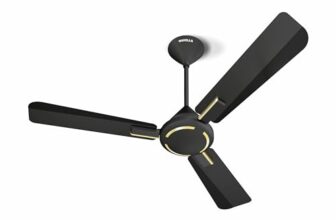 Havells 1200Mm Ambrose Es Ceiling Fan|Premium Matt Finish, Decorative Fan, Elegant Looks, High Air Delivery, Energy Saving, 100% Pure Copper Motor|2 Year Warranty|(Pack Of 1, Midnight) 1 Star