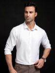 Oquent Men Solid Formal White Shirt