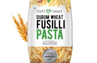 Chef’S Basket Fusili Pasta | Made With 100% Durum Wheat Semolina | 100% Suji | No Maida | Rich In Protein & Fibre | 100% Vegetarian | Non-Sticky Healthy Pasta | 500 Gm Pouch