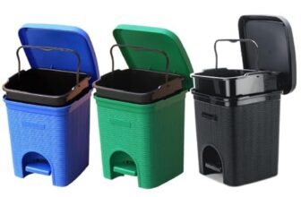 Signoraware Modern Lightweight Dustbin For Home And Office 12Ltr, Combo (Green+Blue+Black)