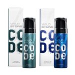 Wild Stone Code Steel And Titanium Long Lasting No Gas Body Perfume For Men, Pack Of 2 (150Ml Each) – Spray